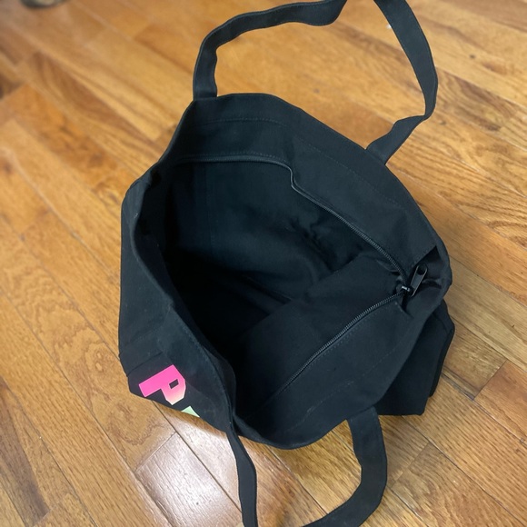 PINK Small Tote Bag - Black w/ Multicolored PINK logo - Picture 9 of 9